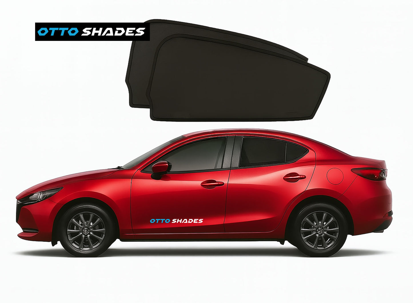 OTTO Shades Custom Mesh Sunshade for Mazda 2 2014-2025, Rear Side Windows Sun Blind for Baby Protection, UV/Heat Reduction,Privacy Shield