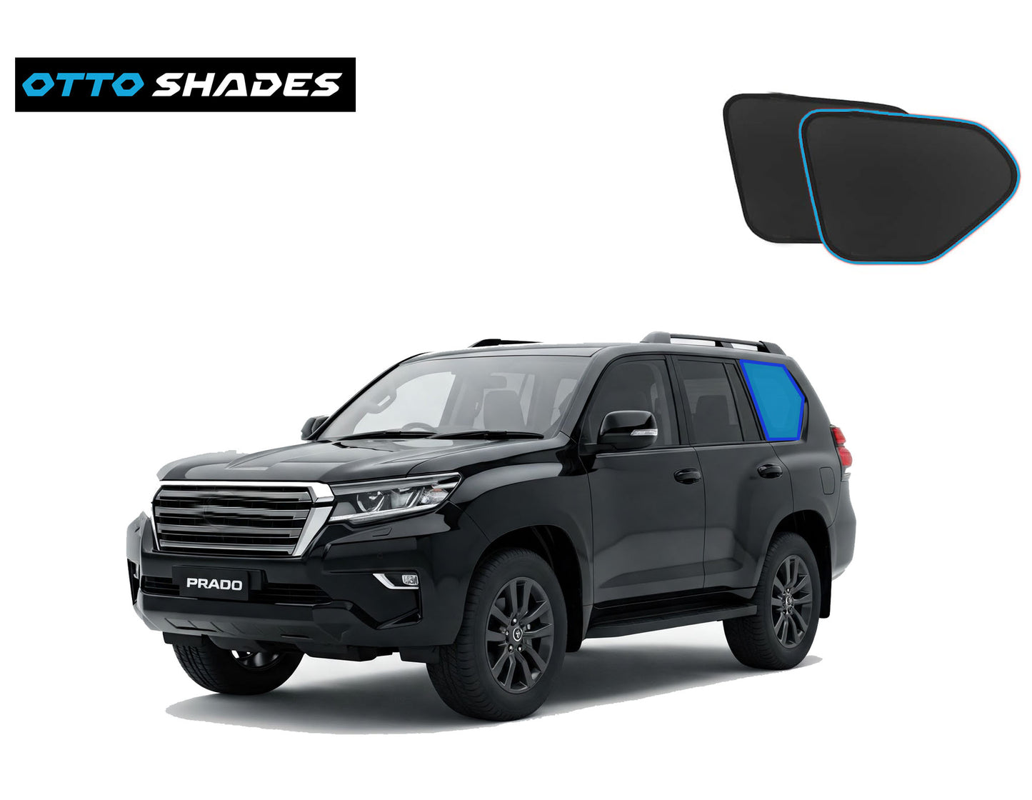 OTTO SHADES Custom Magnetic Mesh Sunshade for Toyota Prado 150 2015-2024, Side Windows Sun Blind for Baby Protection, UV/Heat Reduction,Privacy Shield