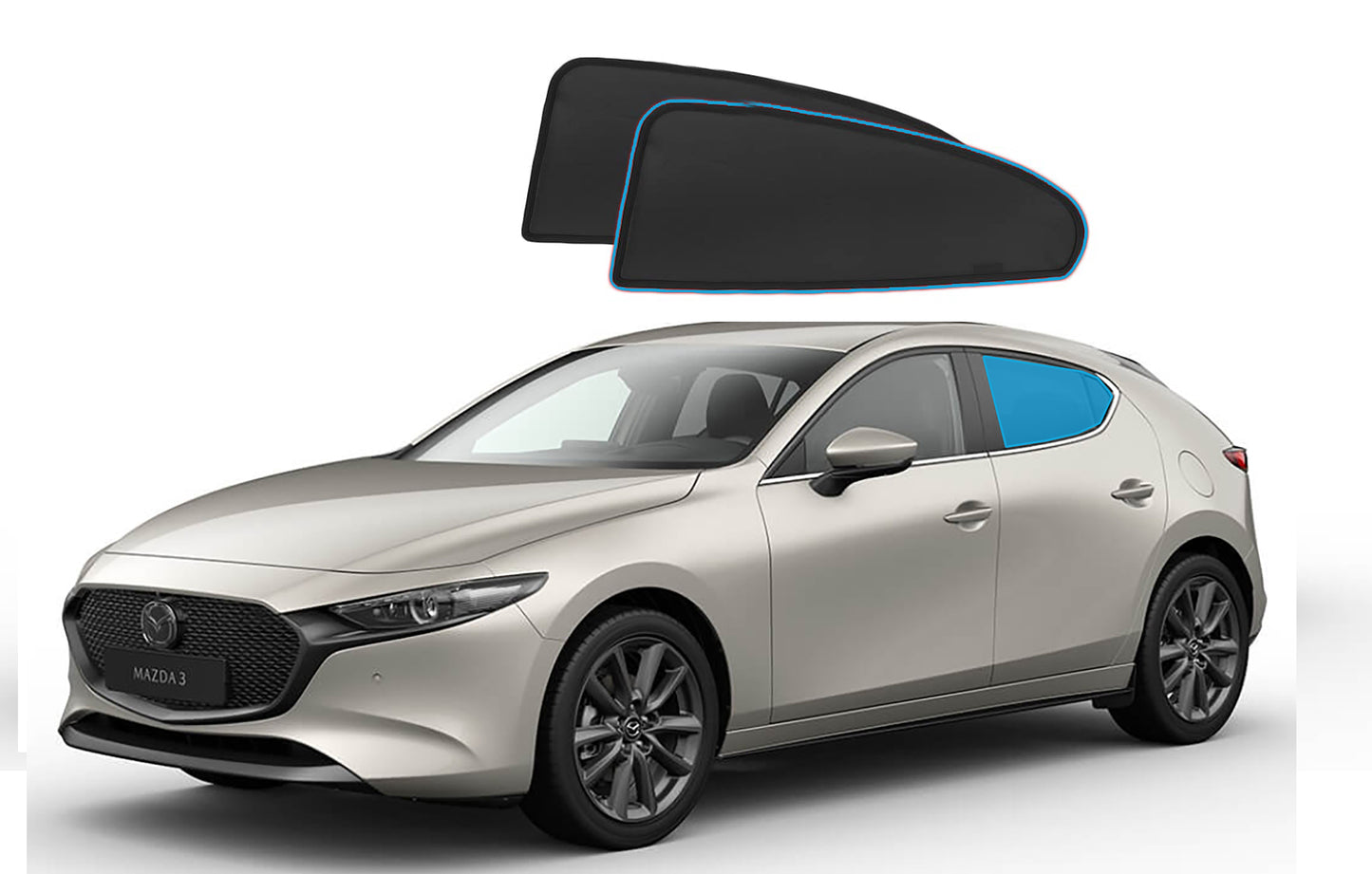 OTTO Shades Custom Magnetic Mesh Sunshade for Mazda 3 Sedan 2019-2025, Side, Rear & Port Windows Sun Blind for Baby Protection
