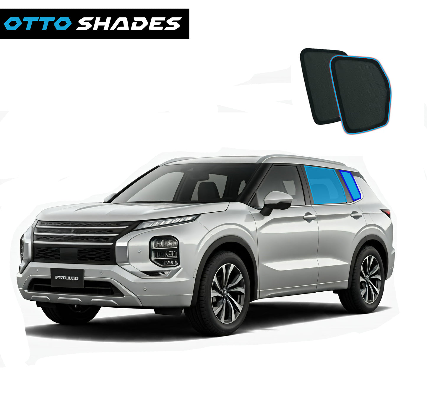 OTTO SHADES Custom Magnetic Mesh Sunshade for Mitsubishi Outlander 2021-25, Side Windows Sun Blind for Baby Protection