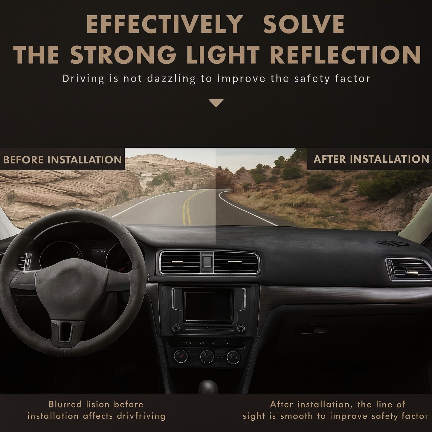 Dash Mat for GWM Ora 2022-2025 Luxury Suede Non-Slip Dashboard Cover Pad Interior Accessories Dashmat