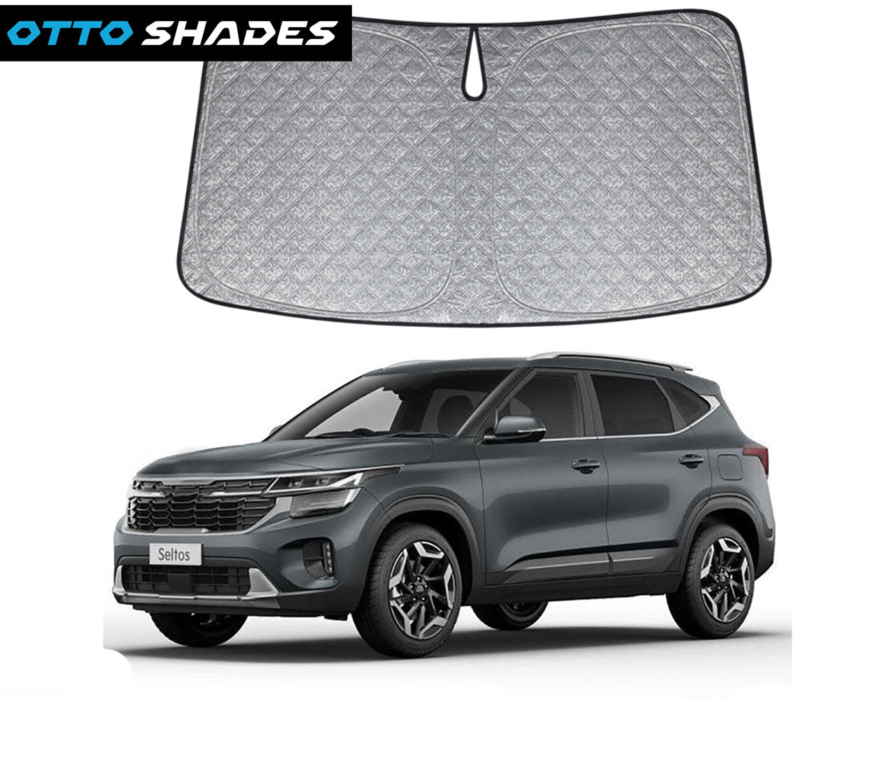 OTTO SHADES Premium WindScreen Sunshade for Kia Seltos 2019-2025 Thick 6-Layers Foldable Front Window Sunshade UV Protection Heat Shield Cover