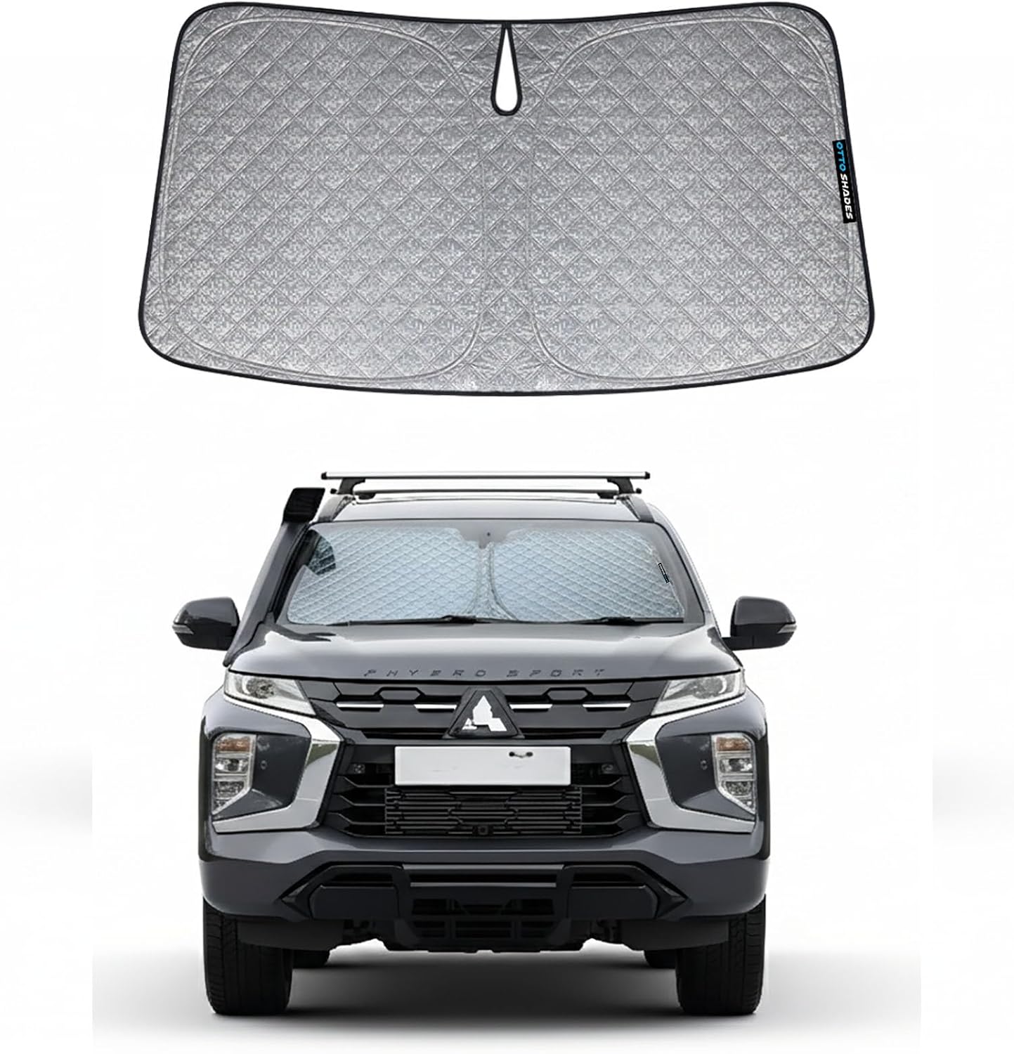 Patented Thick Windscreen Sunshade for Mitsubishi Pajero Sport 2016-2026, 6-Layer Custom Fit, Maximum UV Protection & Heat Shield