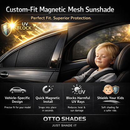 OTTO Shades Custom Magnetic Mesh Sunshade for Mazda CX-3 2015-2026, Side, Rear & Port Windows Sun Blind for Baby Protection
