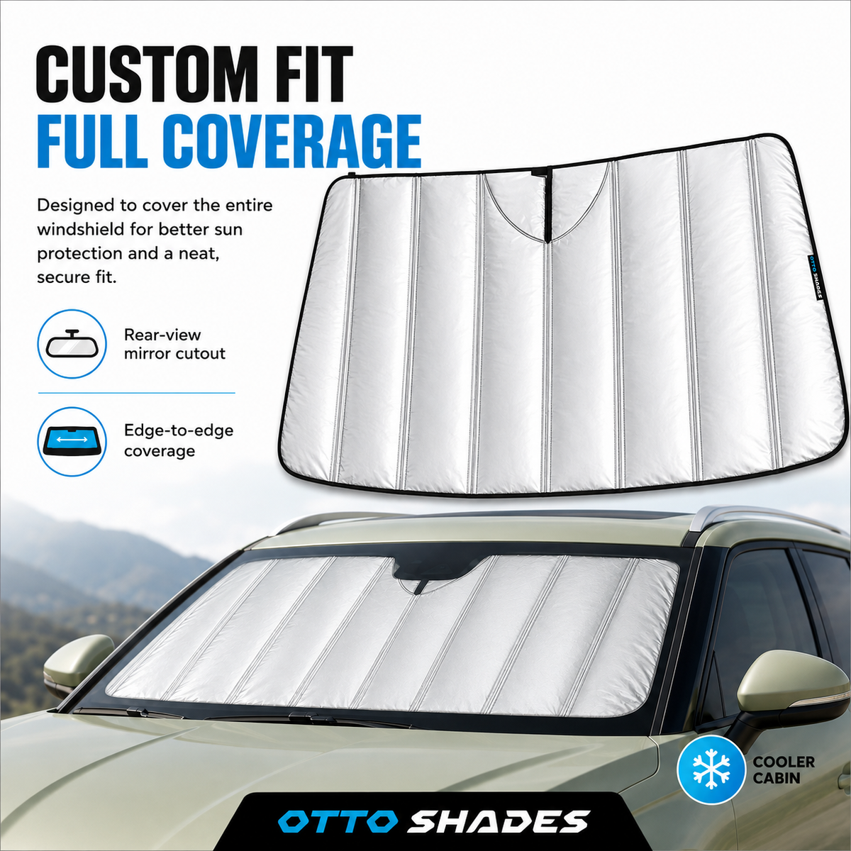 Thick Full-Coverage Custom SunShade with Rigid Support for Ford Everest 20-26