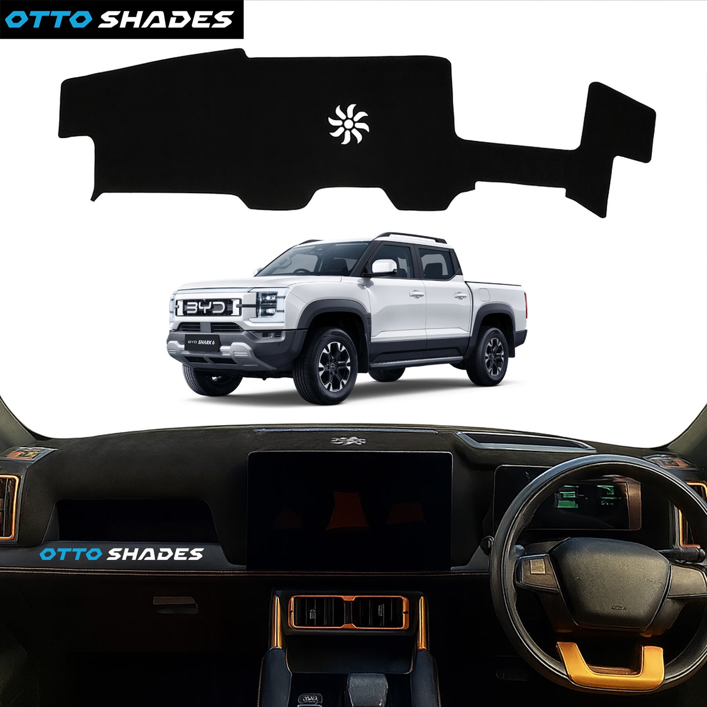 Dash Mat for BYD Shark 6 2024-2026 Luxury Suede Non-Slip Dashboard Cover