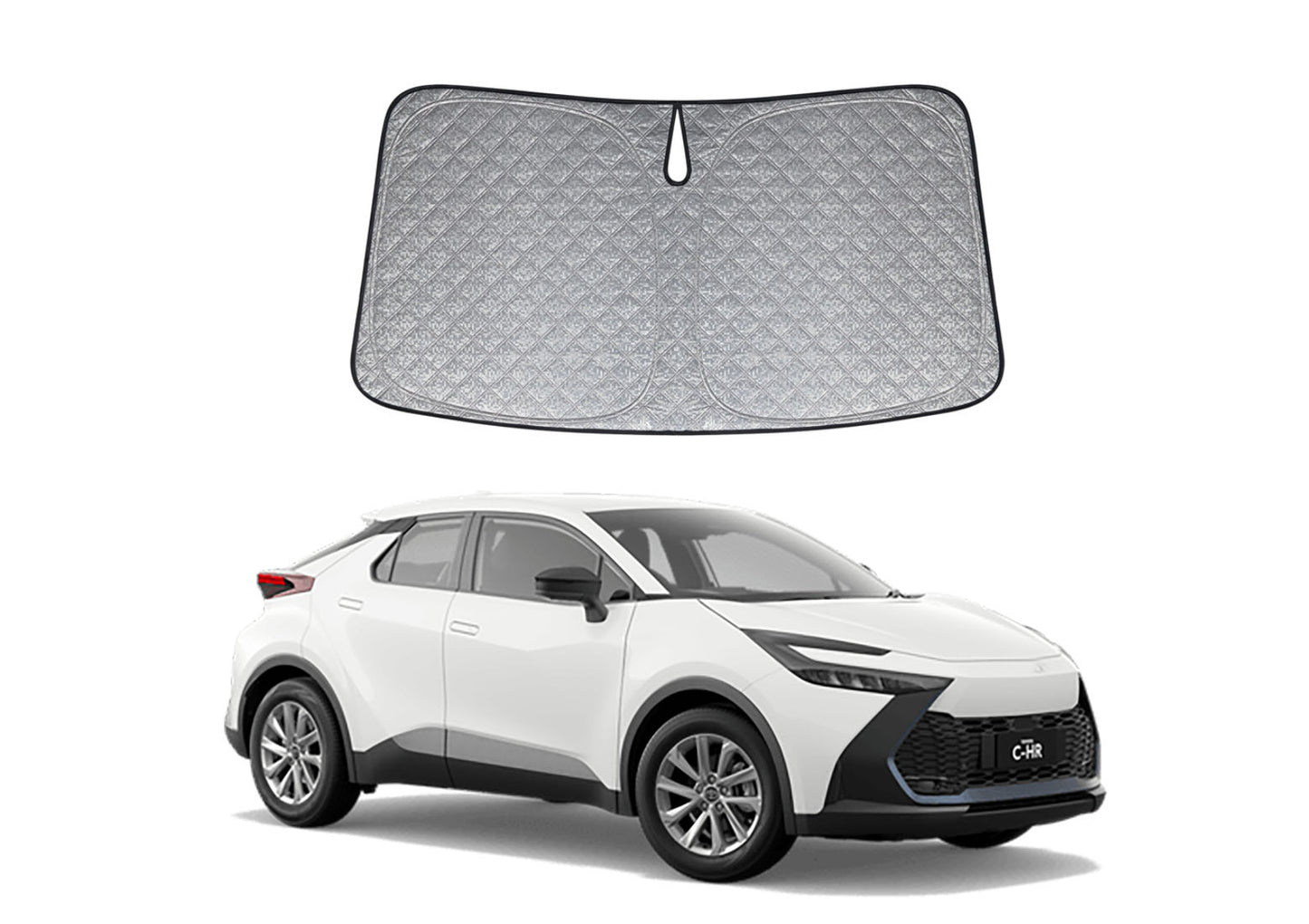 Patented Thick Windscreen Sunshade for Toyota C-HR CHR 2016-2026, 6-Layer Custom Fit, Maximum UV Protection & Heat Shield