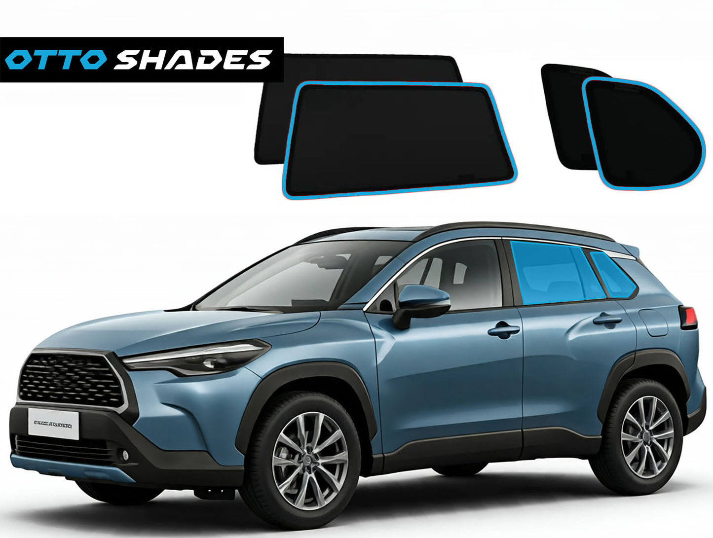OTTO Shades Custom Magnetic Mesh Sunshade for Toyota Corolla Cross 2021-2025, Side, Rear & Port Windows Sun Blind for Baby Protection