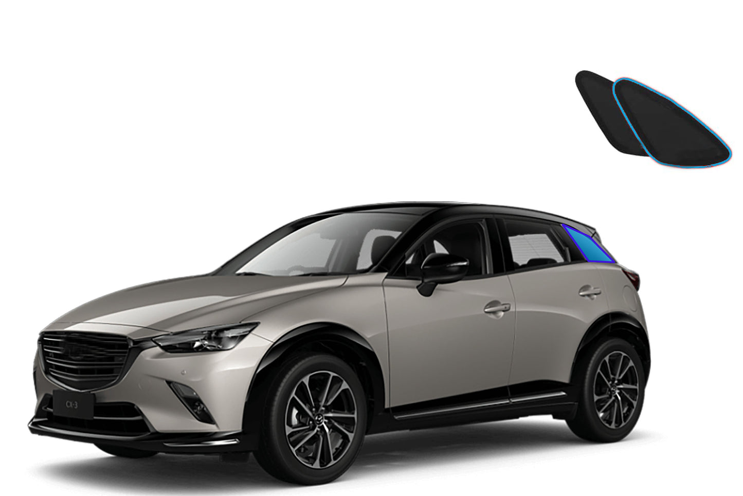 OTTO Shades Custom Magnetic Mesh Sunshade for Mazda CX-3 2015-2026, Side, Rear & Port Windows Sun Blind for Baby Protection
