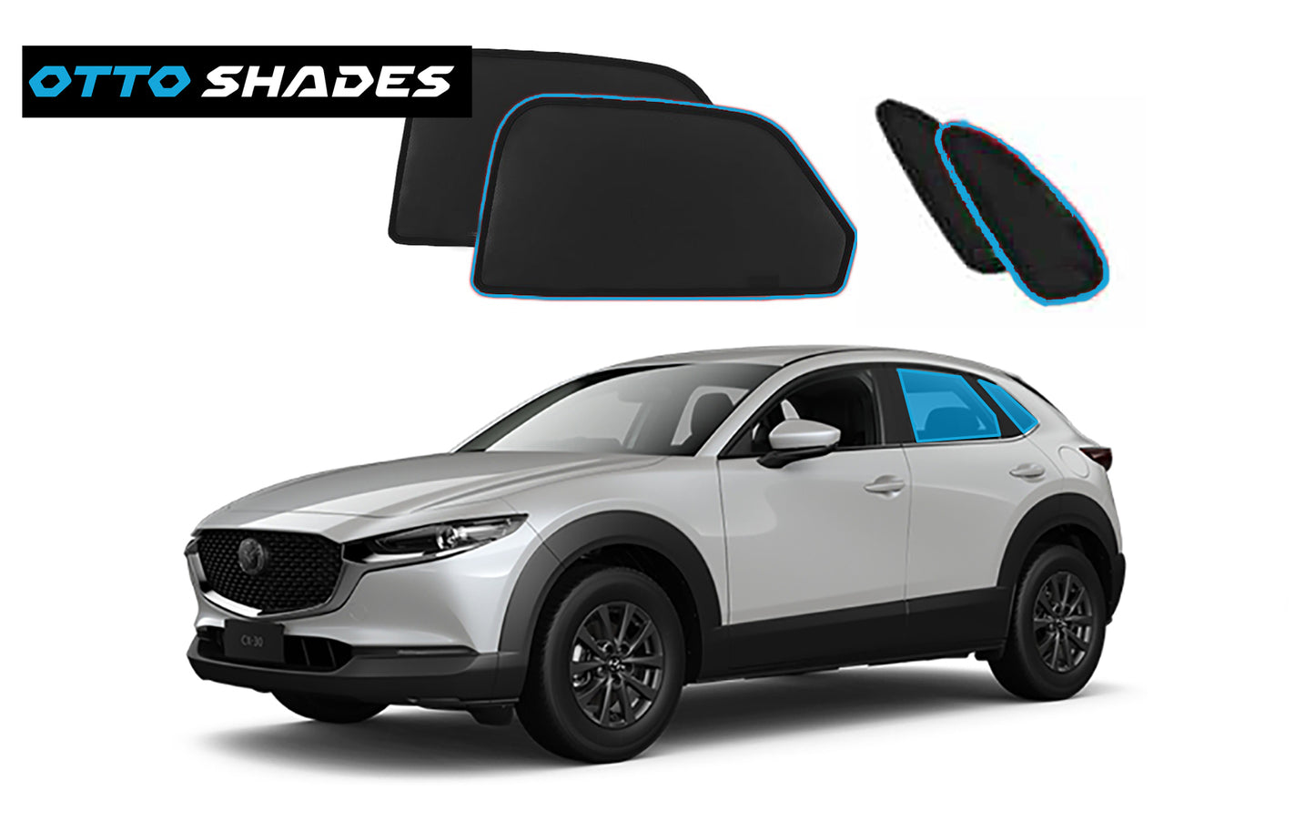 OTTO SHADES Custom Magnetic Mesh Sunshade for Mazda CX-30 2019-2025, Side, Rear & Port Windows Sun Blind for Baby Protection