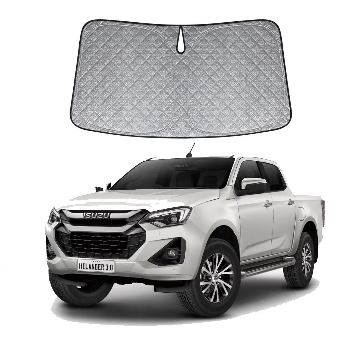 OTTO SHADES Premium WindScreen Sunshade for Isuzu D-Max DMax 2020-2025 Thick 6-Layers Foldable Front Window Sunshade UV Protection Heat Shield Cover