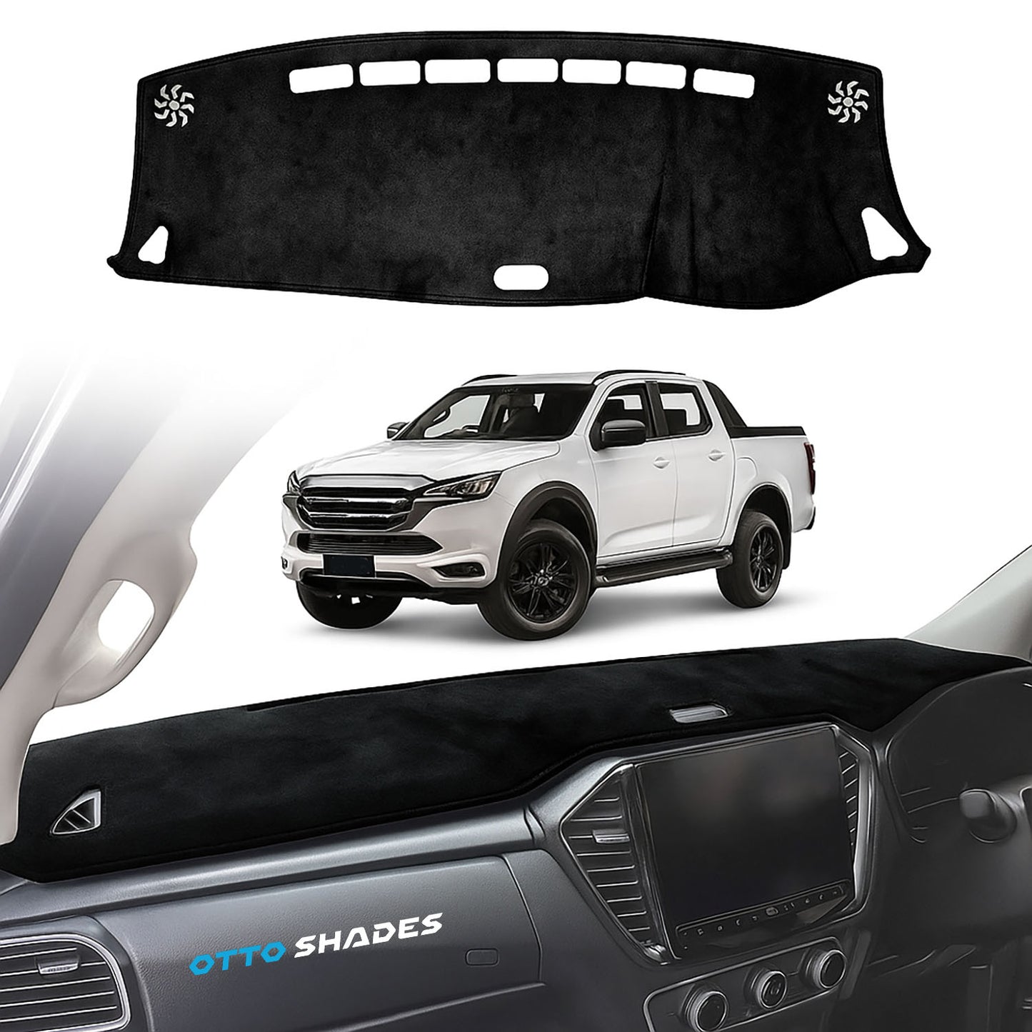Dash Mat for Isuzu D-MAX DMAX 2020-2026 Luxury Suede Non-Slip Dashboard Cover