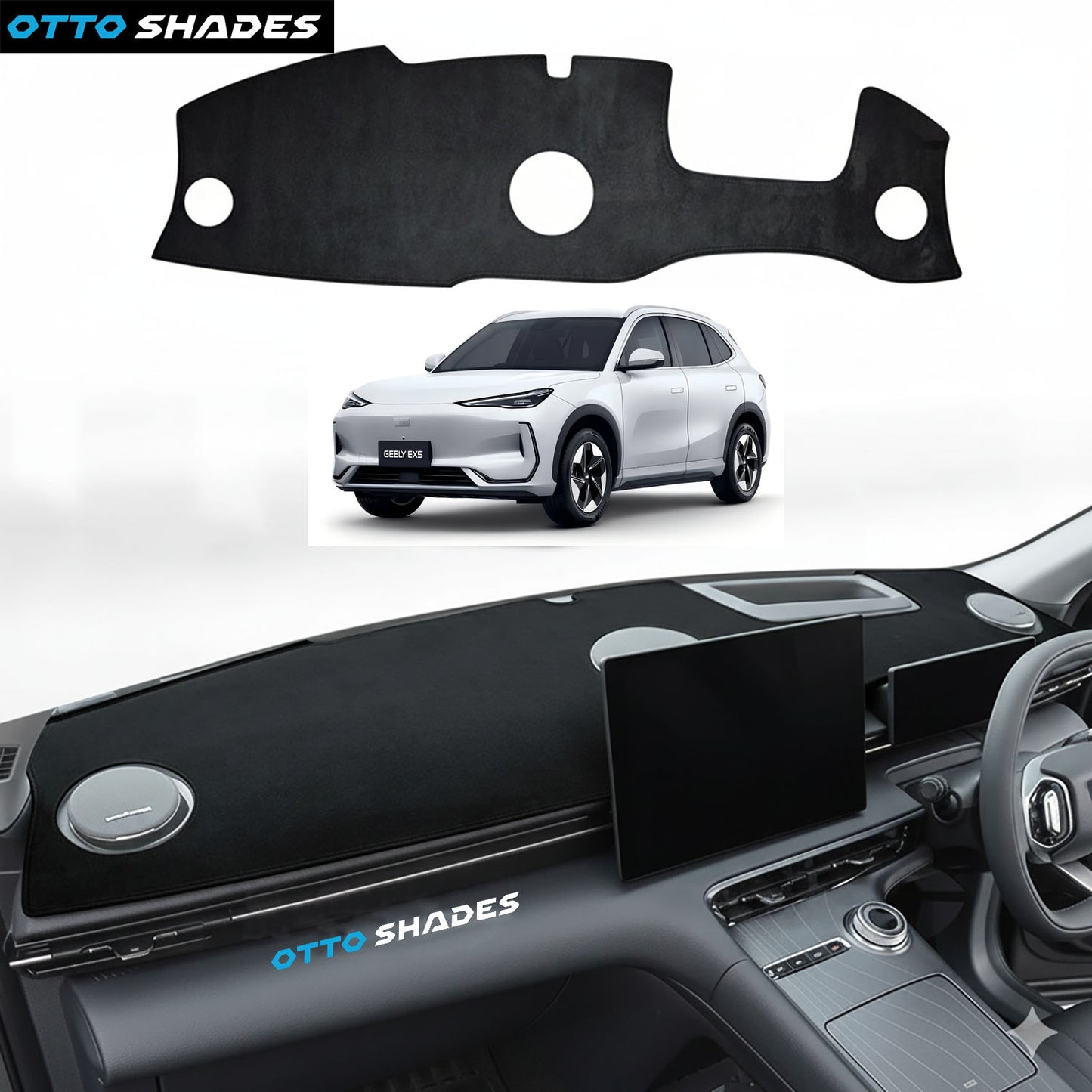 OTTO SHADES Dashboard Cover for Geely EX5 2025 – Custom Fit Suede Dash Mat, Non-Slip , Anti-Glare Dash Pad