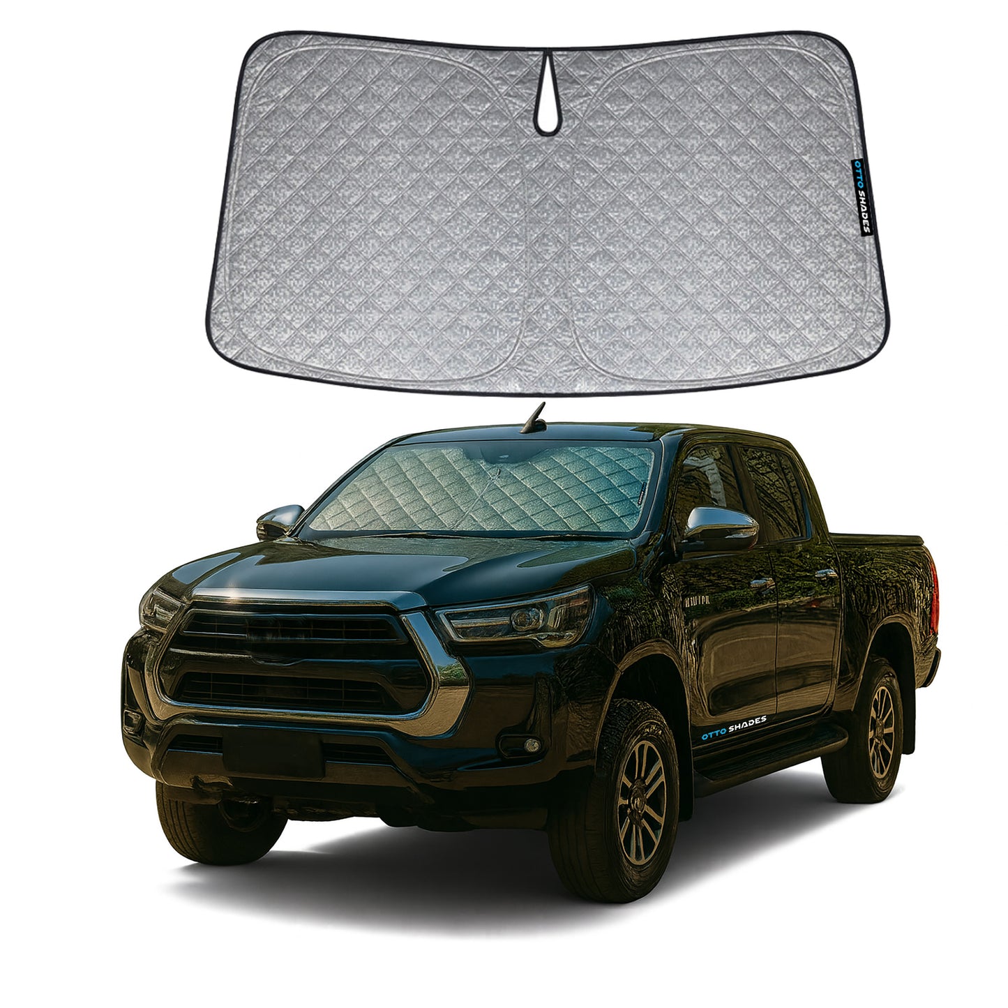 6-Layer Windscreen Sun Shade for Toyota Hilux 2015-2025 | Custom-Fit, Foldable, UV & Heat Shield OTTO SHADES
