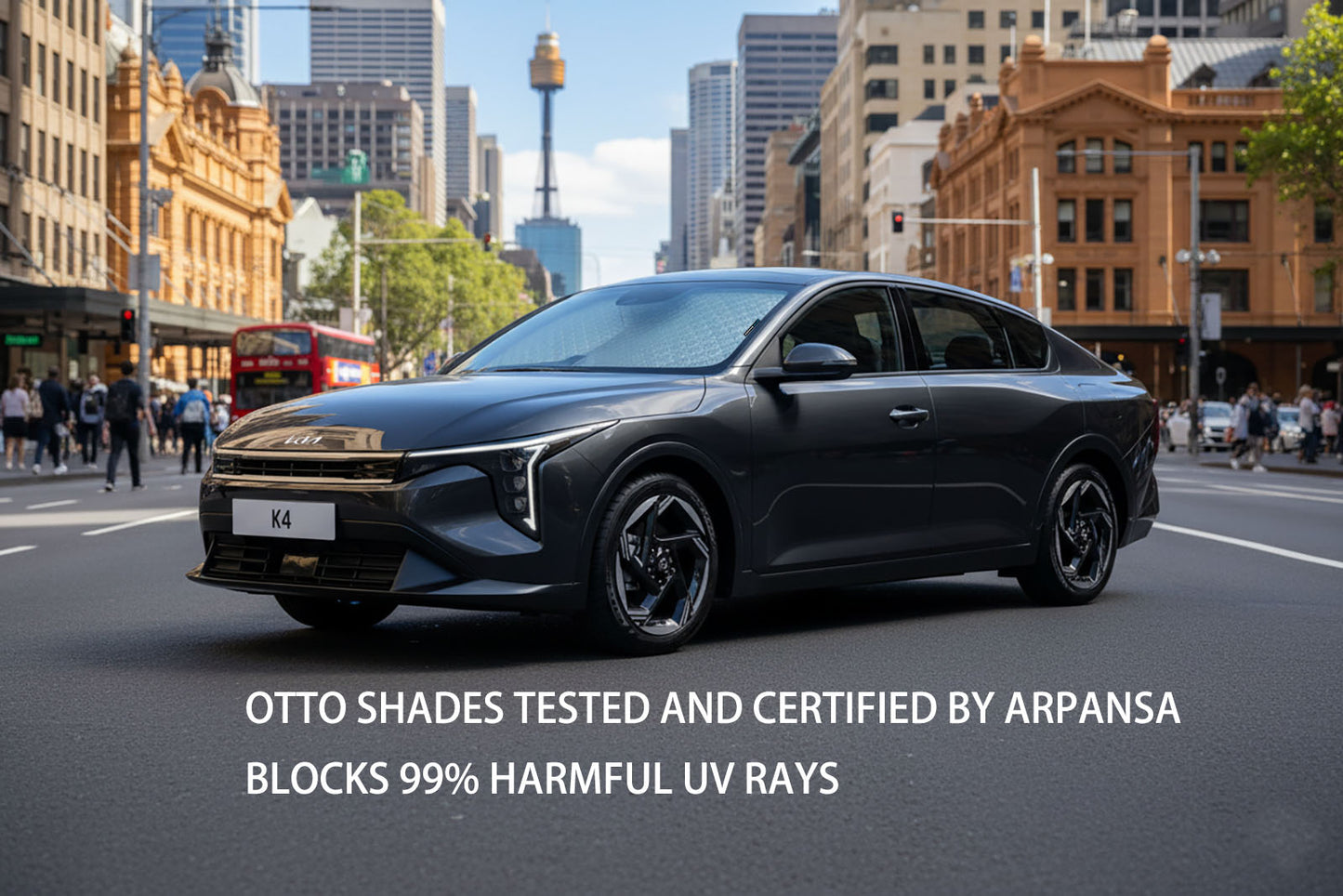 OTTO SHADES Premium WindScreen Sunshade for Kia K4 2024-2026 Thick 6-Layers Foldable Front Window Sunshade UV Protection Heat Shield Cover