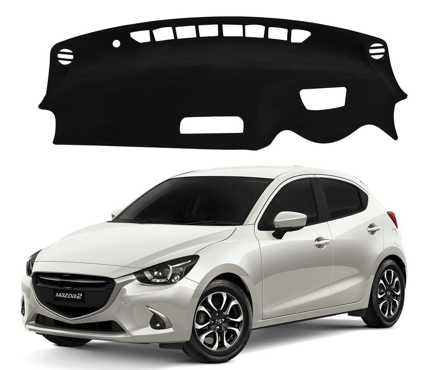 Dash Mat for Mazda 2 Mazda2 2015-2026 Luxury Suede Non-Slip Dashboard Cover