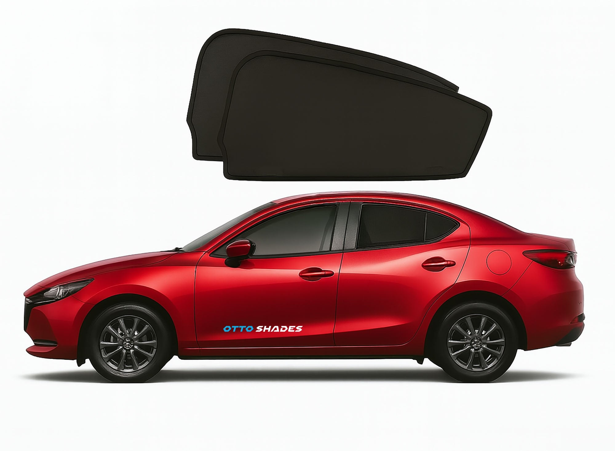 OTTO Shades Custom Mesh Sunshade for Mazda 2 2014-2025, Rear Side Wind ...