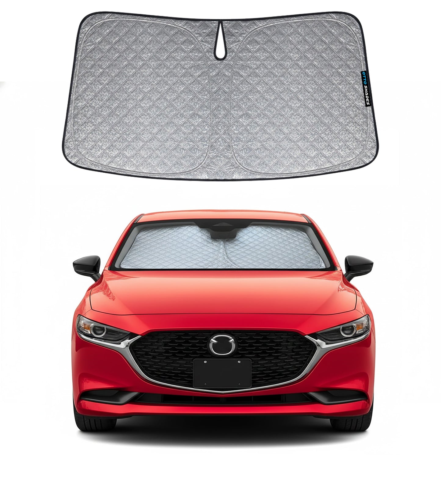 OTTO SHADES Premium WindScreen Sunshade for Mazda Mazda3 2019-2026 Thick 6-Layers Foldable Front Window Sunshade UV Protection Heat Shield Cover