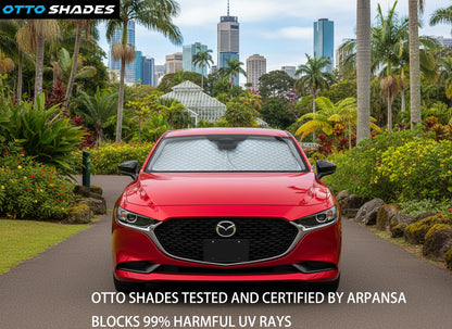 OTTO SHADES Premium WindScreen Sunshade for Mazda Mazda3 2019-2026 Thick 6-Layers Foldable Front Window Sunshade UV Protection Heat Shield Cover