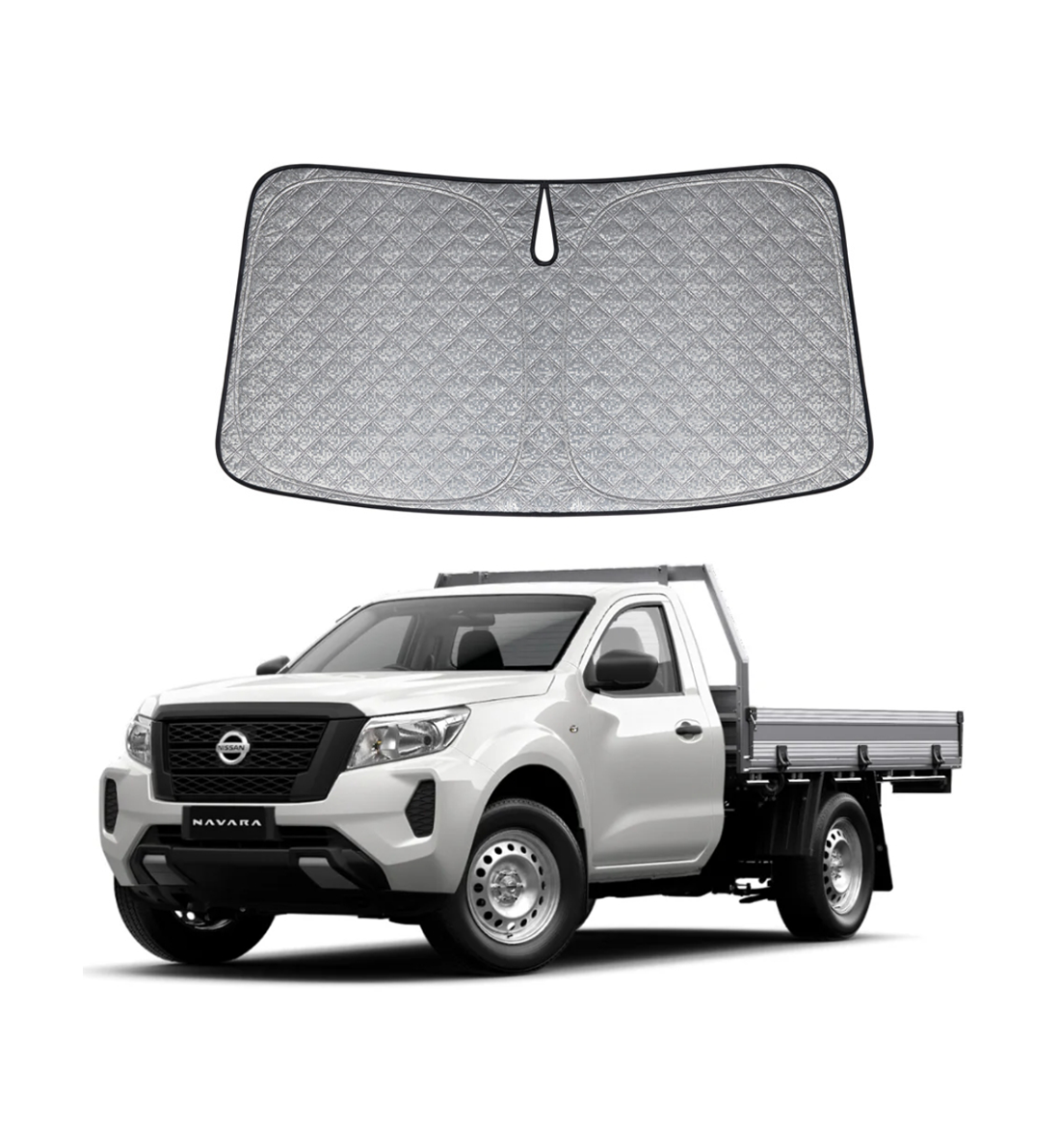 OTTO SHADES Premium WindScreen Sunshade for Nissan Navara 2015-2025 Thick 6-Layers Foldable Front Window Sunshade UV Protection Heat Shield Cover