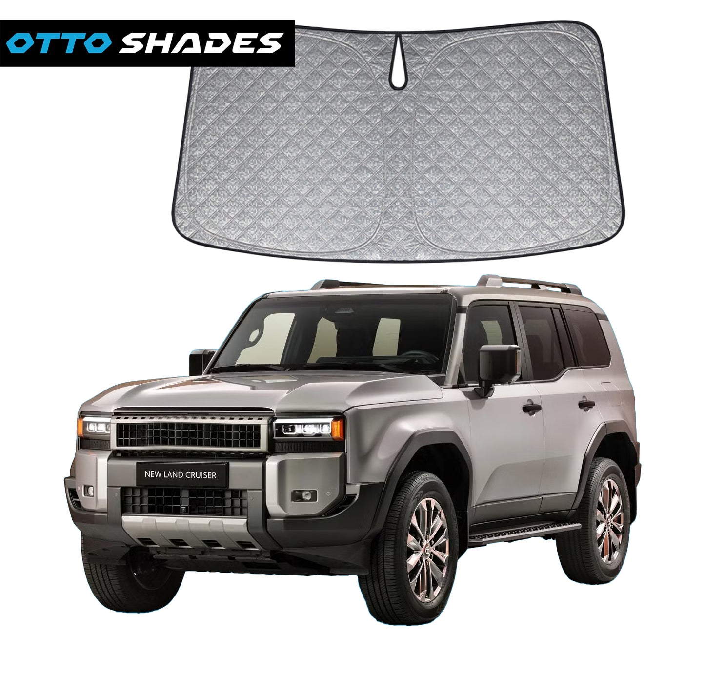 OTTO SHADES Premium WindScreen Sunshade for Toyota Prado 250 Series 2024-2025 Thick 6-Layers Foldable Front Window Sunshade UV Protection Heat Shield Cover