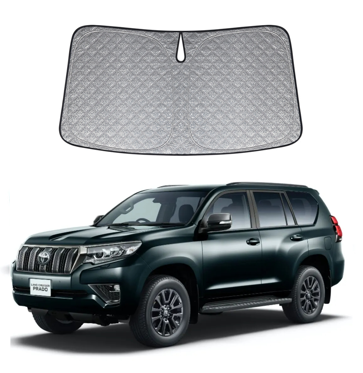 OTTO SHADES Premium WindScreen Sunshade for Toyota Prado 2009-2024 Thick 6-Layers Foldable Front Window Sunshade UV Protection Heat Shield Cover