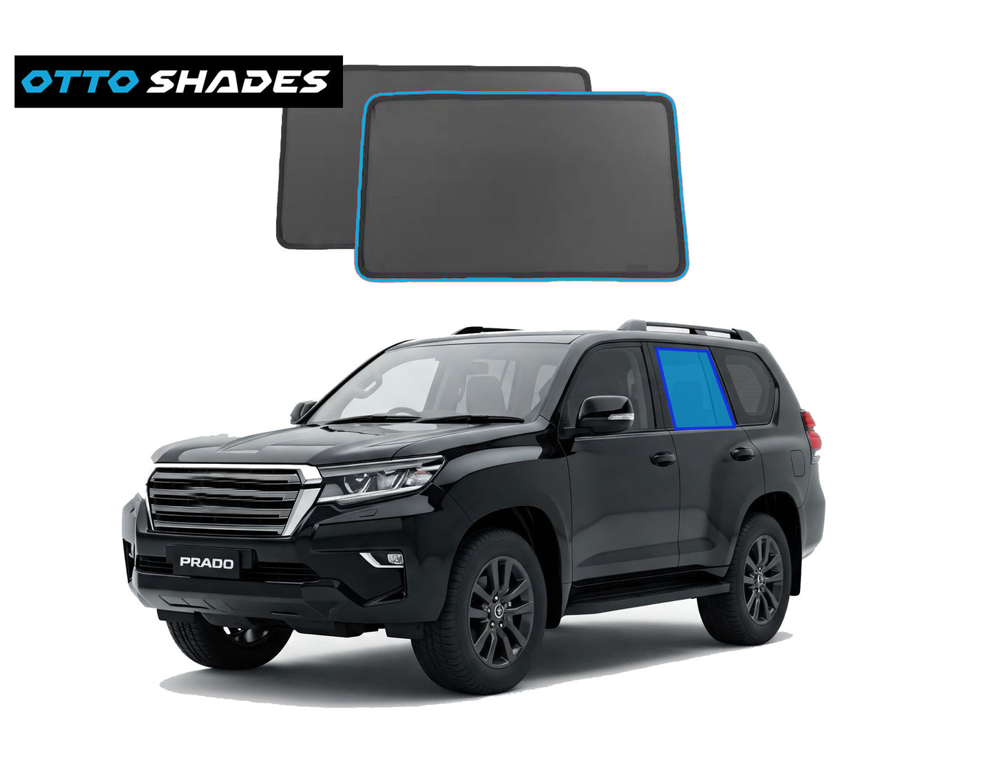 OTTO SHADES Custom Magnetic Mesh Sunshade for Toyota Prado 150 2015-2024, Side Windows Sun Blind for Baby Protection, UV/Heat Reduction,Privacy Shield