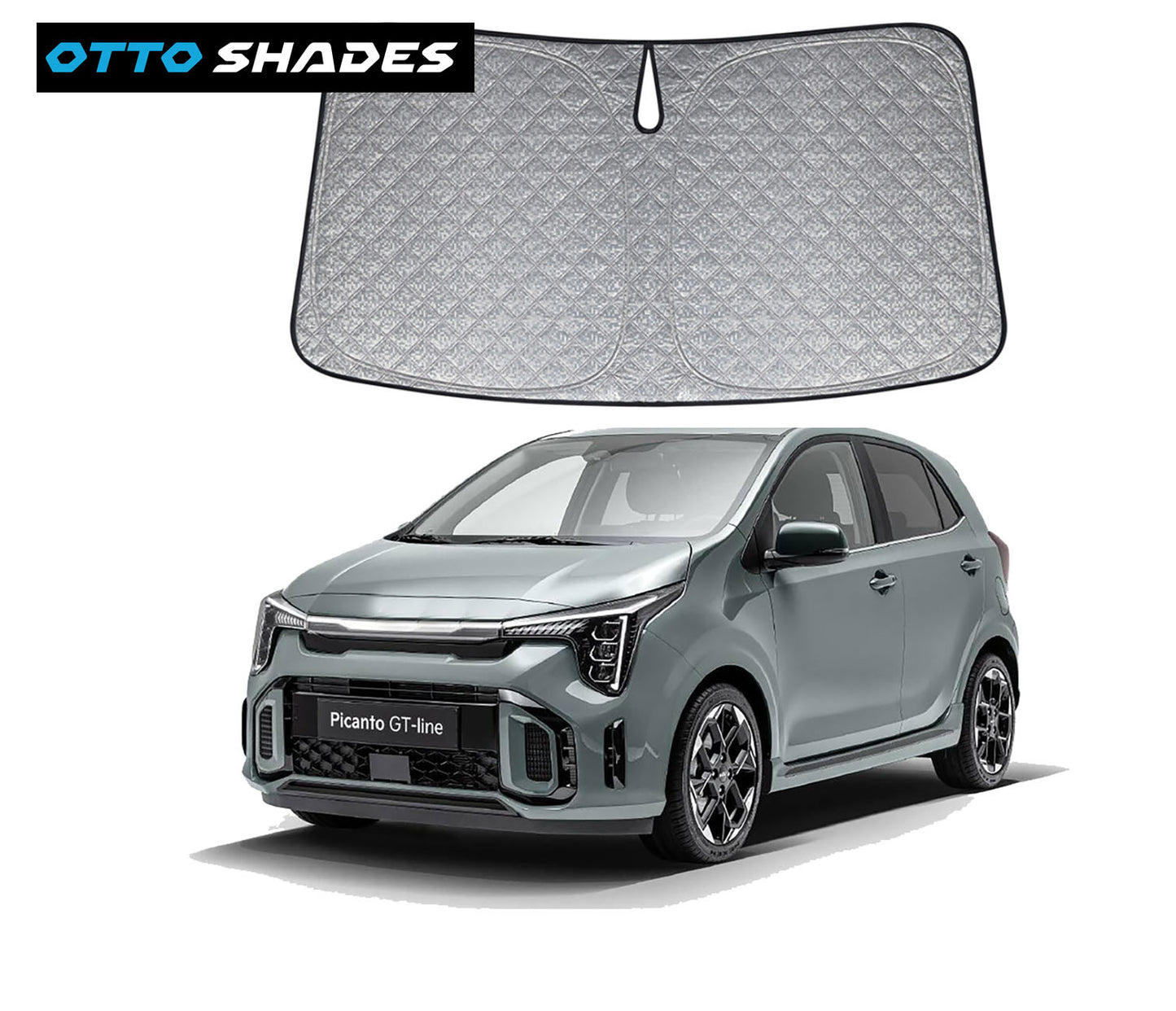 OTTO SHADES Premium WindScreen Sunshade for Kia Picanto 2016-2025 Thick 6-Layers Foldable Front Window Sunshade UV Protection Heat Shield Cover