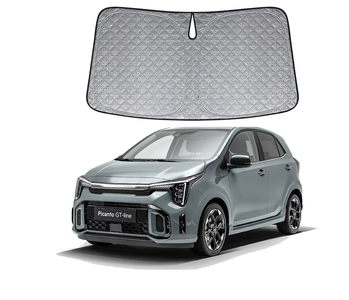 OTTO SHADES Premium WindScreen Sunshade for Kia Picanto 2016-2025 Thick 6-Layers Foldable Front Window Sunshade UV Protection Heat Shield Cover