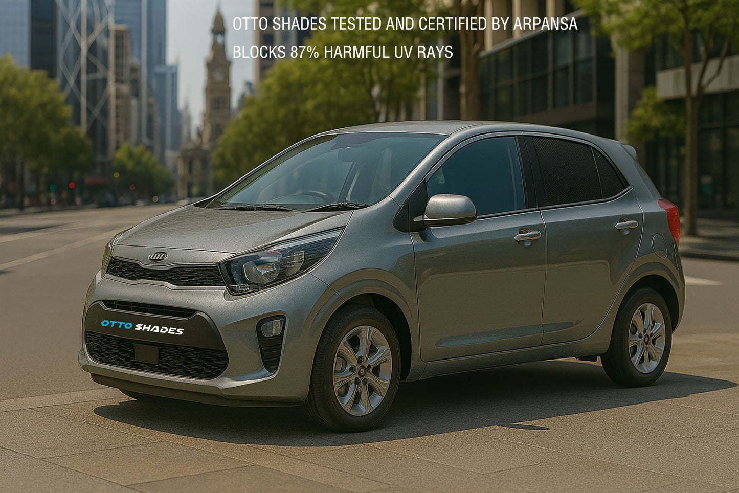 OTTO SHADES Custom Mesh Sunshade for Kia Picanto 2017-2025, Side, Rear Windows Sun Blind for Baby Protection, UV/Heat Reduction