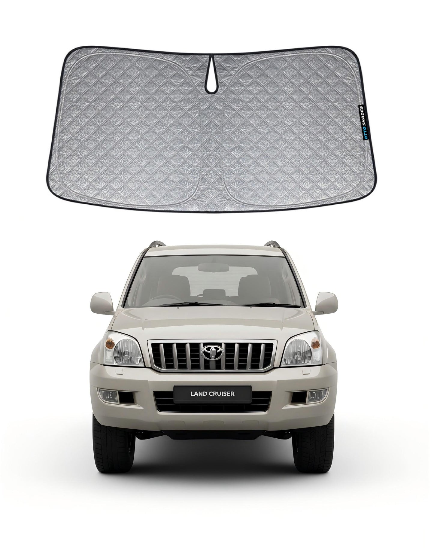 Patented Thick WindScreen SunShade for Toyota LandCruiser Prado 120 Series 2003-2009 Premium 6-Layer UV Protection