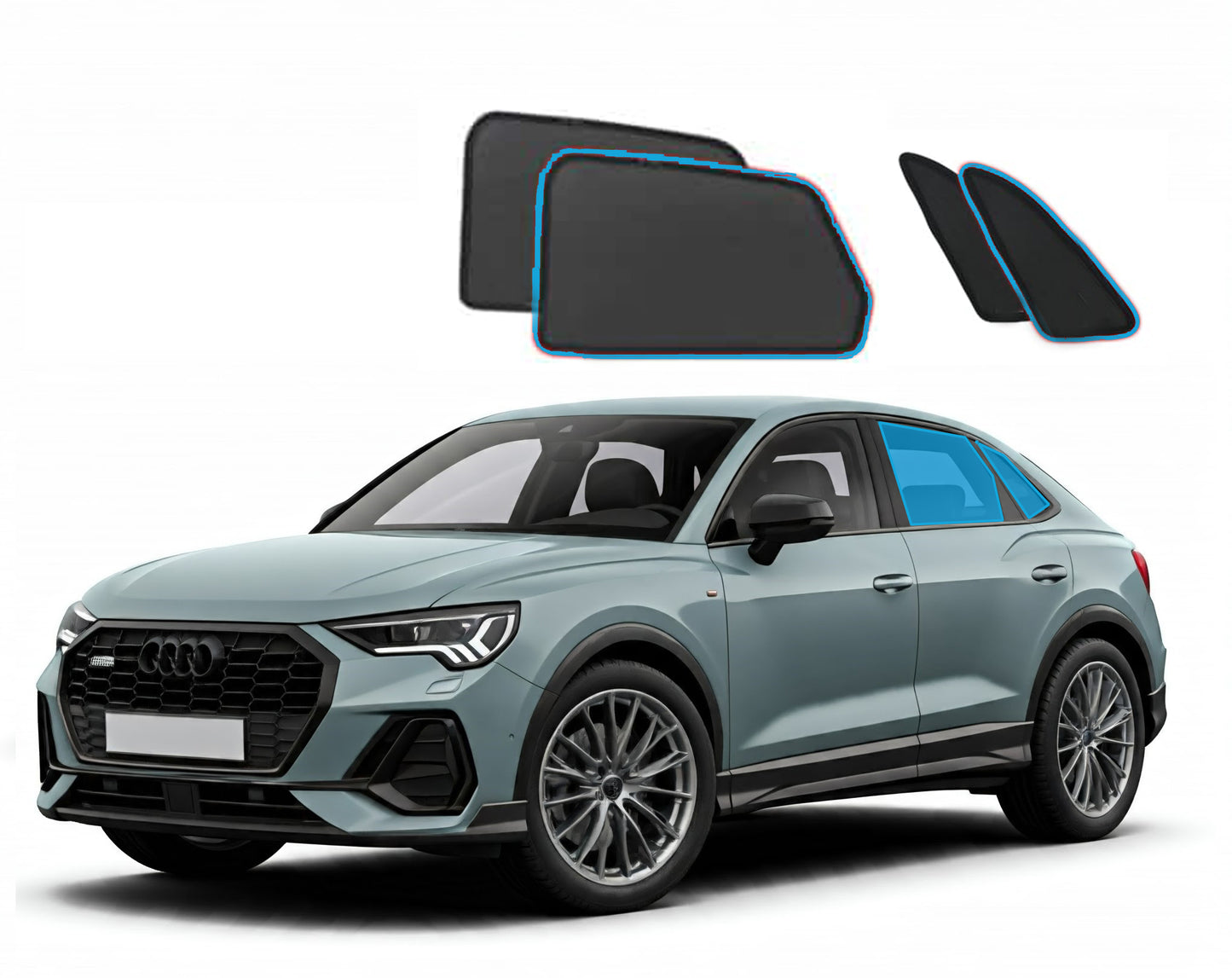 OTTO Shades Custom Magnetic Mesh Sunshade for Audi Q3 2019-2025, Side, Rear & Port Windows Sun Blind for Baby Protection