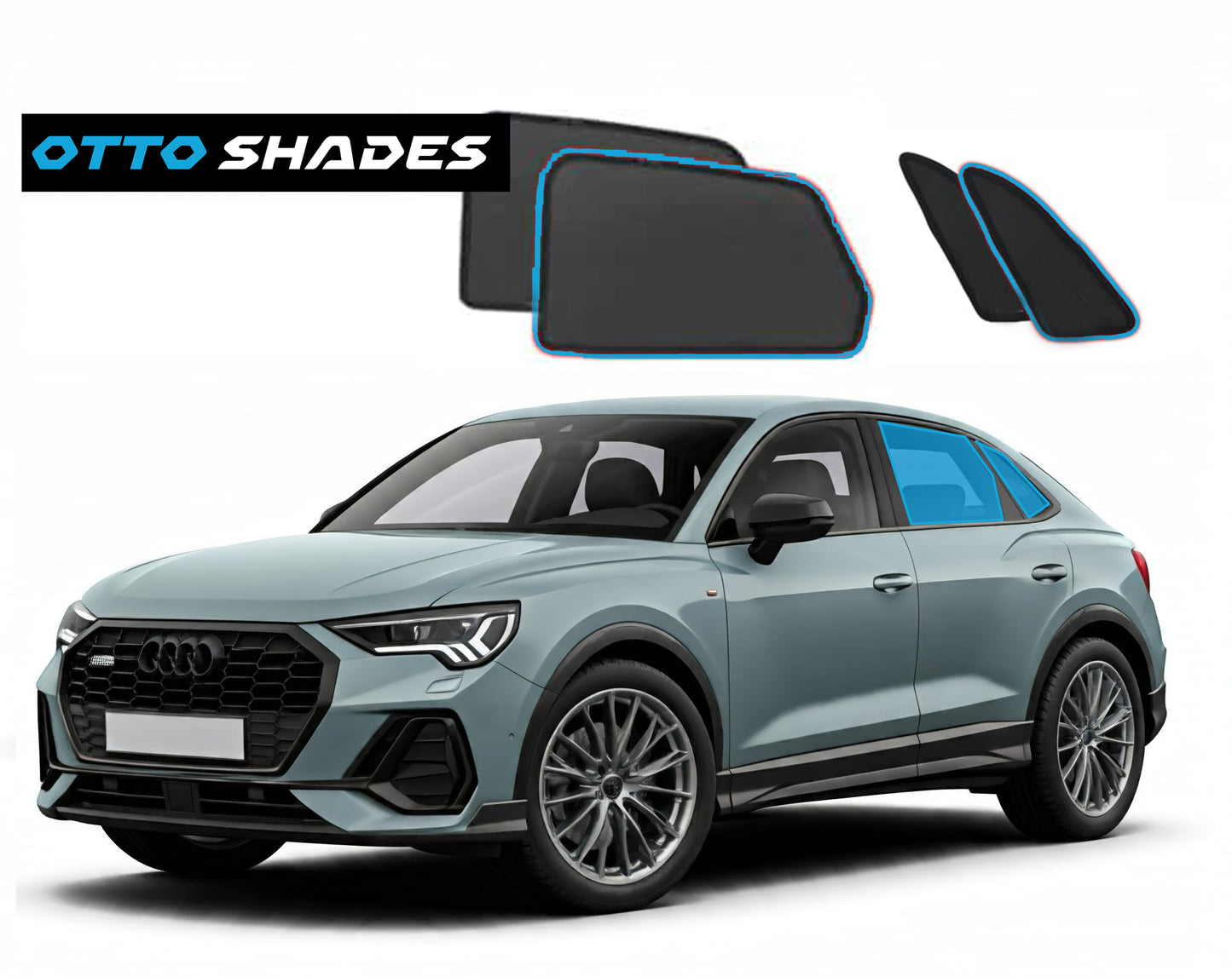 OTTO Shades Custom Magnetic Mesh Sunshade for Audi Q3 2019-2025, Side, Rear & Port Windows Sun Blind for Baby Protection