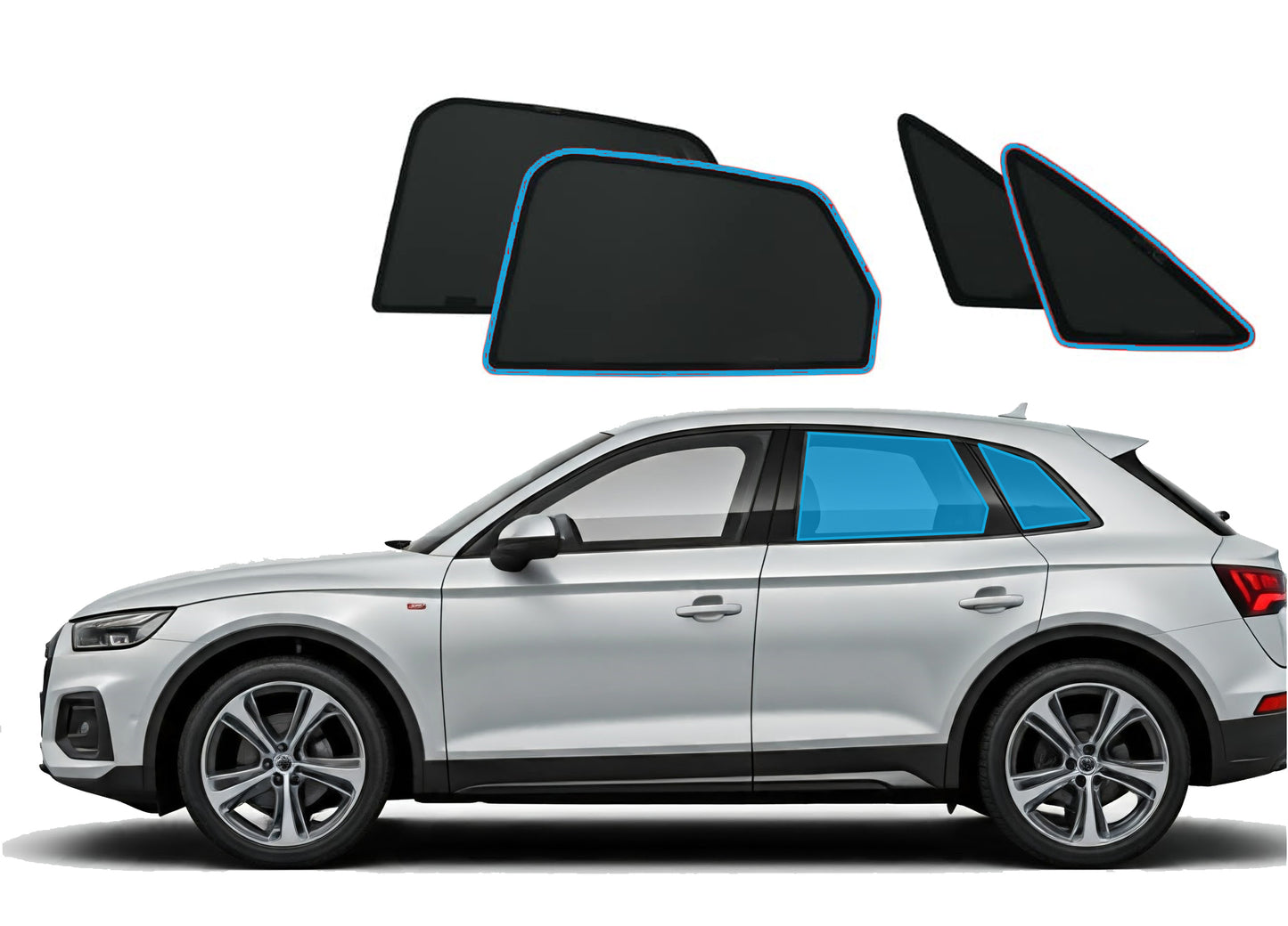 OTTO SHADES Custom Mesh Sunshade for Audi Q5 2019-2025, Rear Side Windows Sun Blind for Baby Protection, UV/Heat Reduction,Privacy Shield