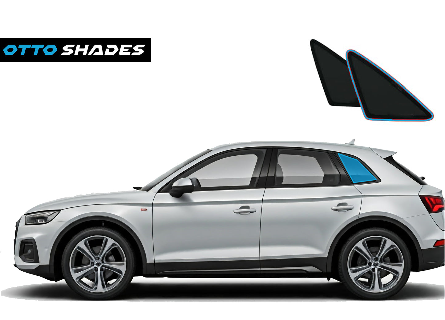 OTTO SHADES Custom Mesh Sunshade for Audi Q5 2019-2025, Rear Side Windows Sun Blind for Baby Protection, UV/Heat Reduction,Privacy Shield