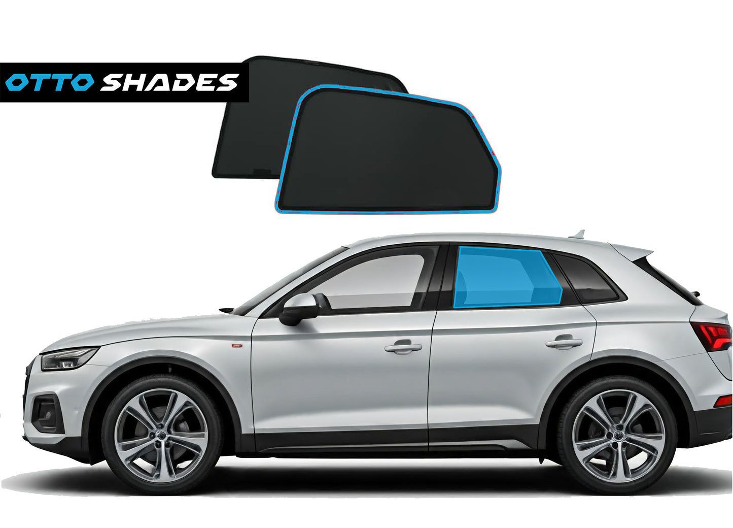 OTTO SHADES Custom Mesh Sunshade for Audi Q5 2019-2025, Rear Side Windows Sun Blind for Baby Protection, UV/Heat Reduction,Privacy Shield