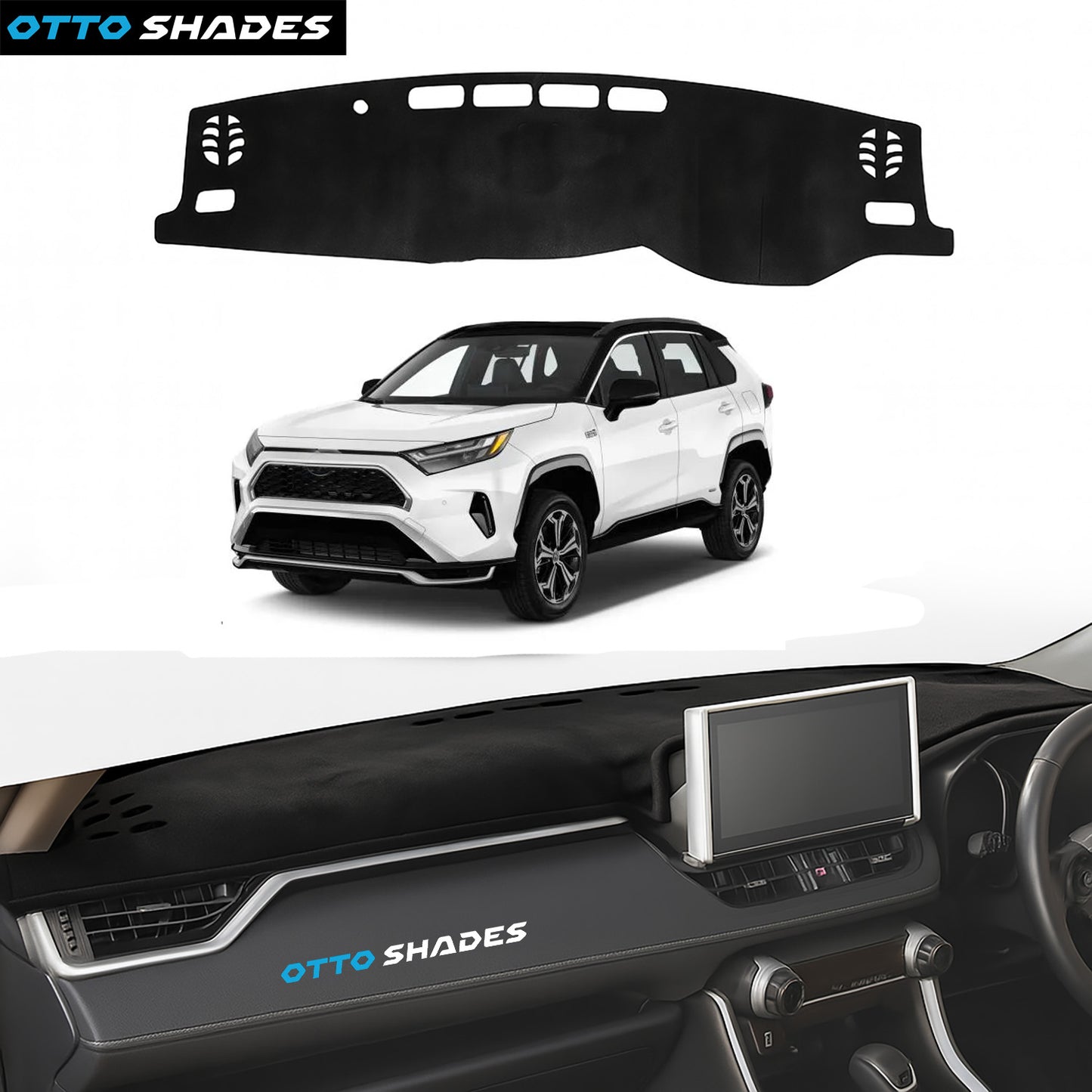 Dash Mat for Toyota Rav4 2019-2025 Luxury Suede Non-Slip Dashboard Cover
