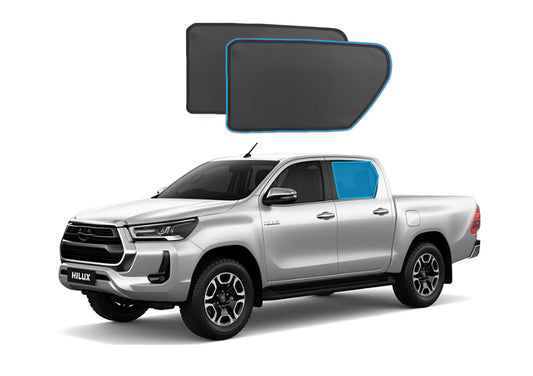 OTTO Shades Custom Mesh Sunshade for Toyota Hilux 2015-2025, Rear Side Windows Sun Blind for Baby Protection, UV/Heat Reduction,Privacy Shield