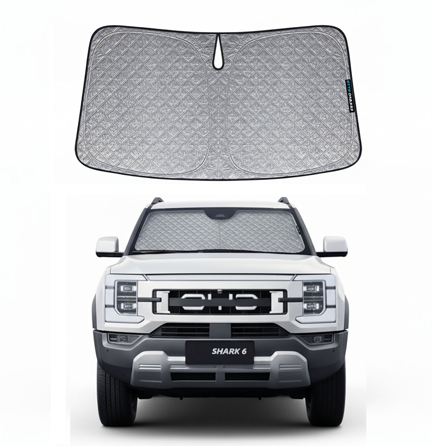 OTTO SHADES Premium WindScreen Sunshade for BYD SHARK 6 2024-2025 Thick 6-Layers Foldable Sunshade UV Protection Heat Shield Cover