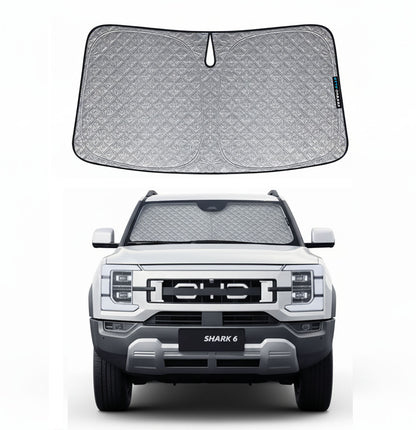 Premium WindScreen Sunshade for BYD SHARK 6 2024-2025 Thick 6-Layers Foldable Sunshade UV Protection