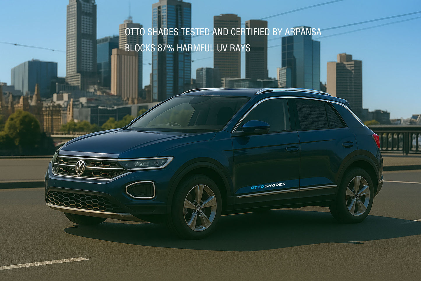 OTTO Shades Custom Magnetic Mesh Sunshade for VW T-ROC 2020-2025, Side, Rear Windows Sun Blind for Baby Protection, UV/Heat Reduction,Privacy Shield