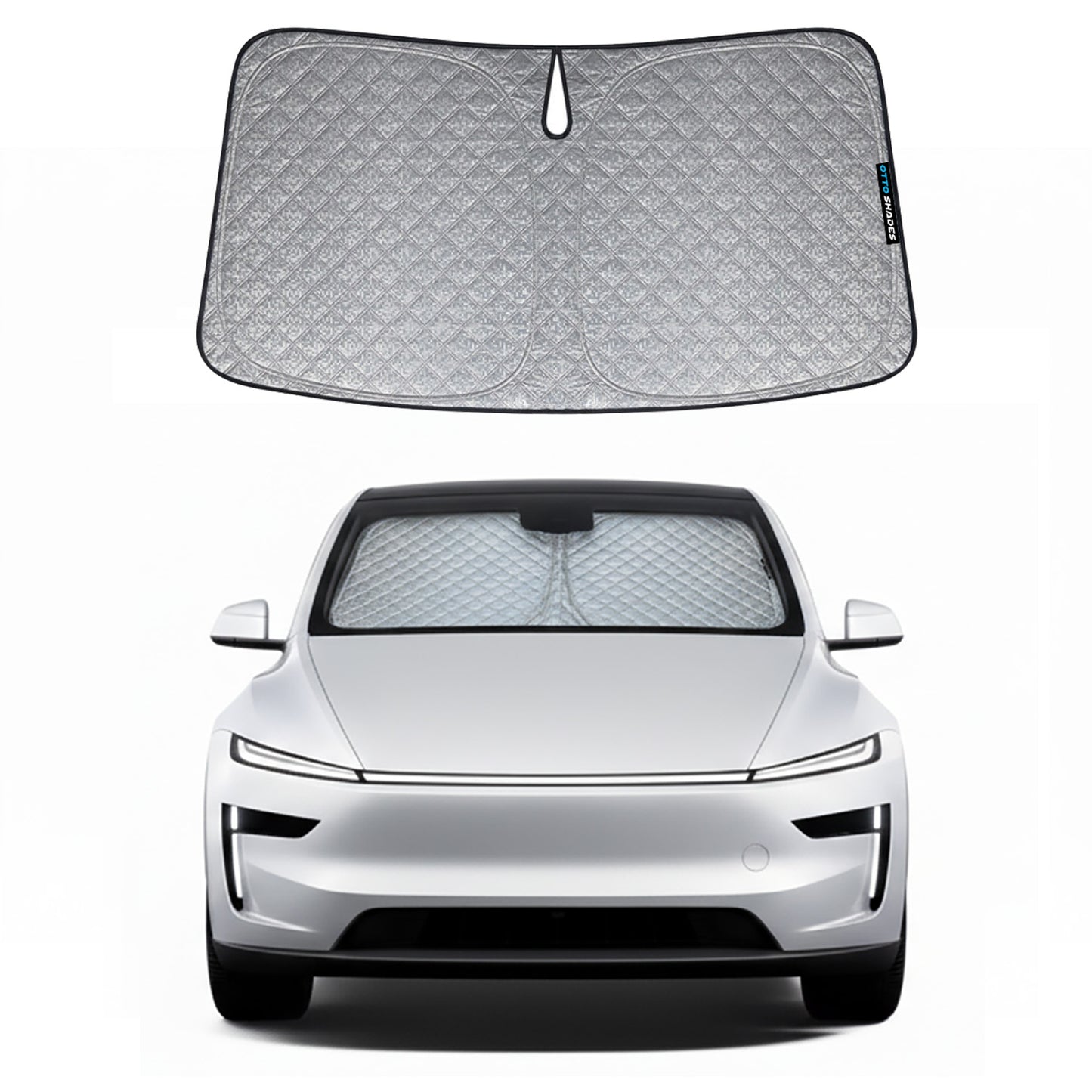 OTTO SHADES Premium WindScreen Sunshade for Tesla Model Y 2022-2025 Thick 6-Layers Foldable Front Window Sunshade UV Protection Heat Shield Cover
