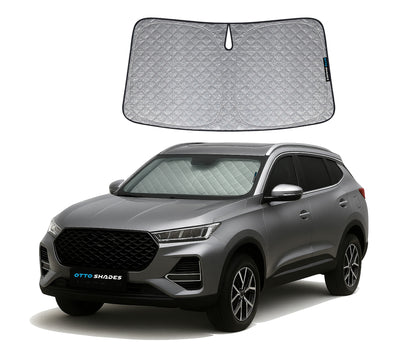 Patented Thick Windscreen Sunshade for Chery Tiggo 7 2021-2026, 6-Layer Custom Fit, Maximum UV Protection