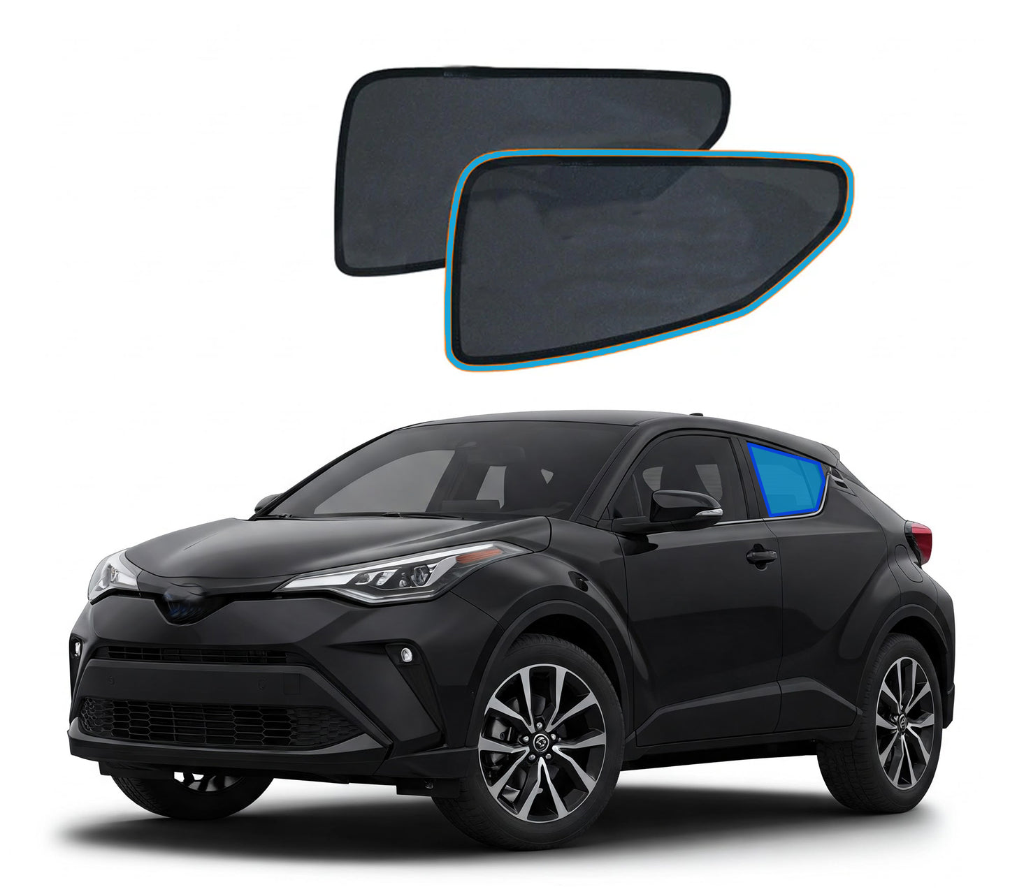 OTTO SHADES Custom Magnetic Mesh Sunshade for Toyota C-HR CHR 2016-2023, Side, Rear Windows Sun Blind for Baby Protection