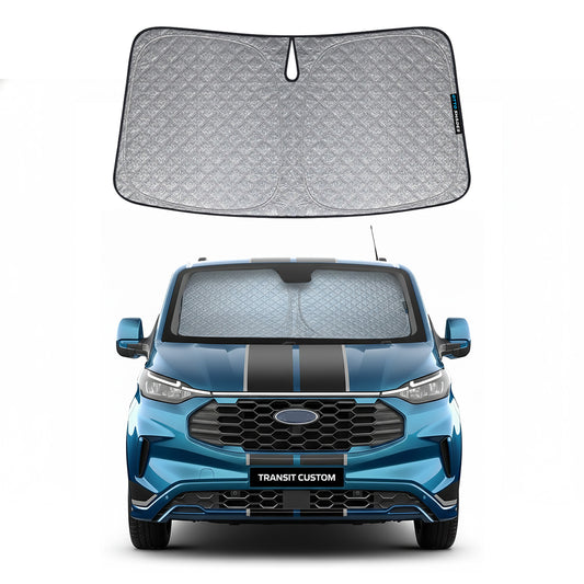 OTTO SHADES Patented Thick Windscreen Sunshade for Ford Transit Custom 2013-2026, 6-Layer Custom Fit