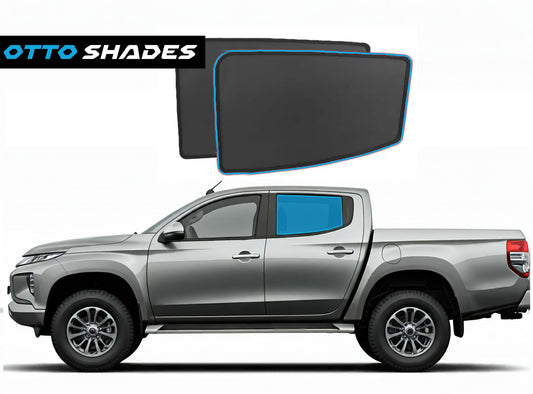 OTTO Shades Custom Magnetic Mesh Sunshade for Mitsubishi Triton 2015-2024, Side, Rear & Port Windows Sun Blind for Baby Protection