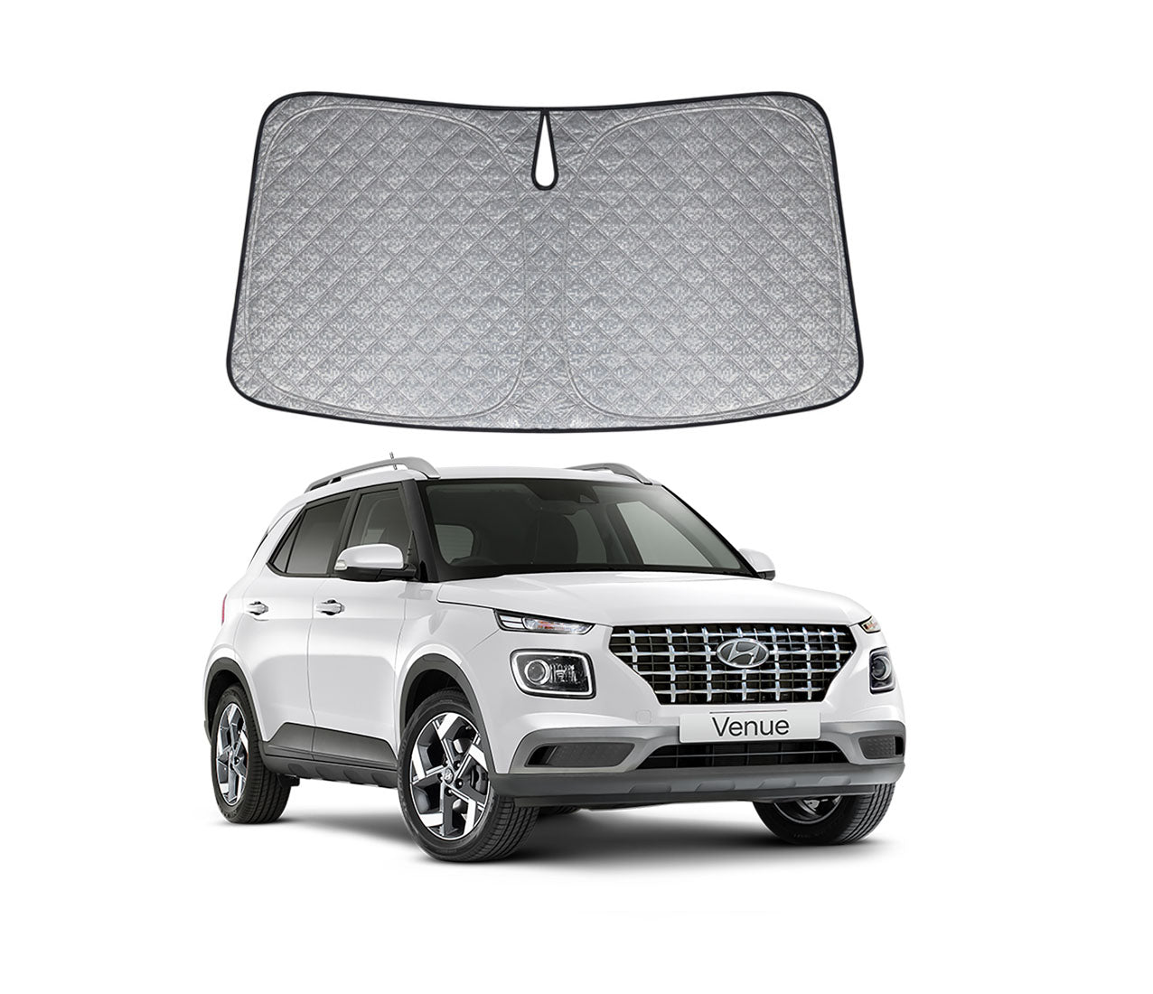 OTTO SHADES Premium WindScreen Sunshade for Hyundai Venue 2019-2025 Thick 6-Layers Foldable Front Window Sunshade UV Protection Heat Shield Cover