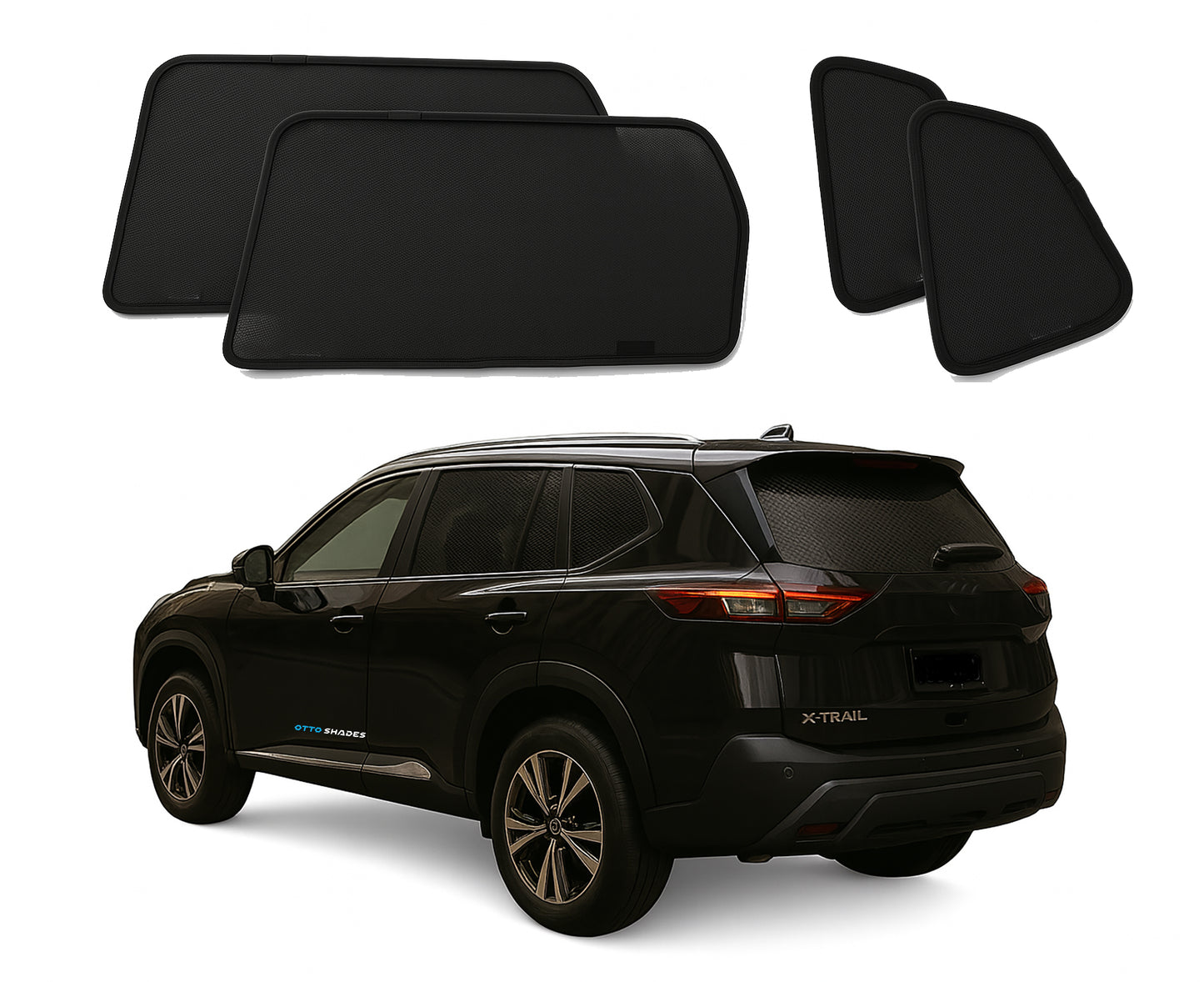 OTTO Shades Custom Magnetic Mesh Sunshade for Nissan Xtrail T33 2022-2025, Side, Rear & Port Windows Sun Blind for Baby Protection