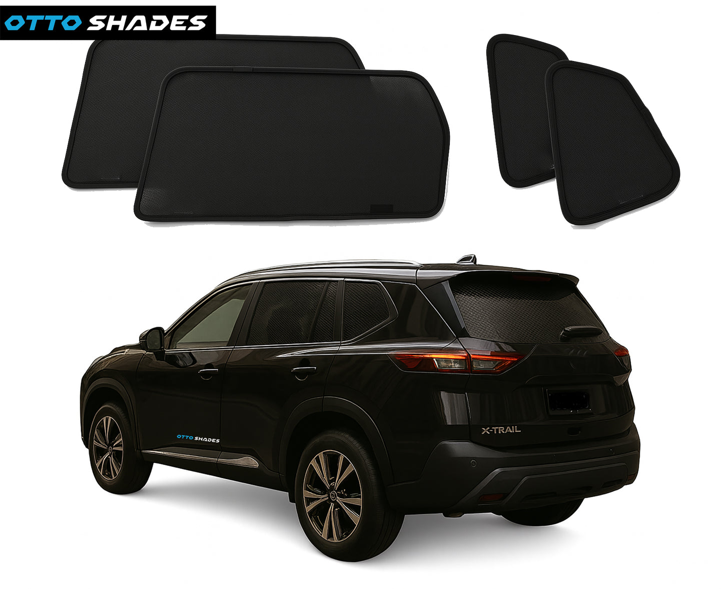 OTTO Shades Custom Magnetic Mesh Sunshade for Nissan Xtrail T33 2022-2025, Side, Rear & Port Windows Sun Blind for Baby Protection