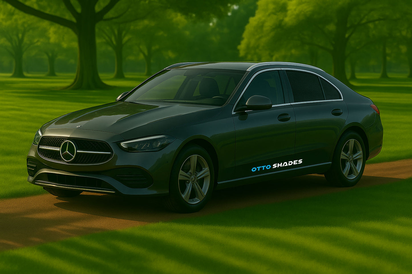 OTTO Shades Custom Magnetic Mesh Sunshade for Mercedes Benz C-Class 2021-2025, Side, Rear Windows Sun Blind for Baby Protection